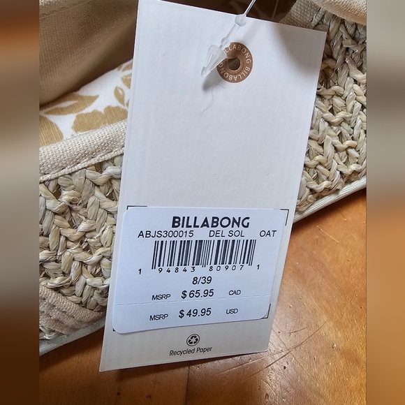 Billabong Del Sol slip on shoes in Oatmeal, size 8, NWT - Picture 6 of 7